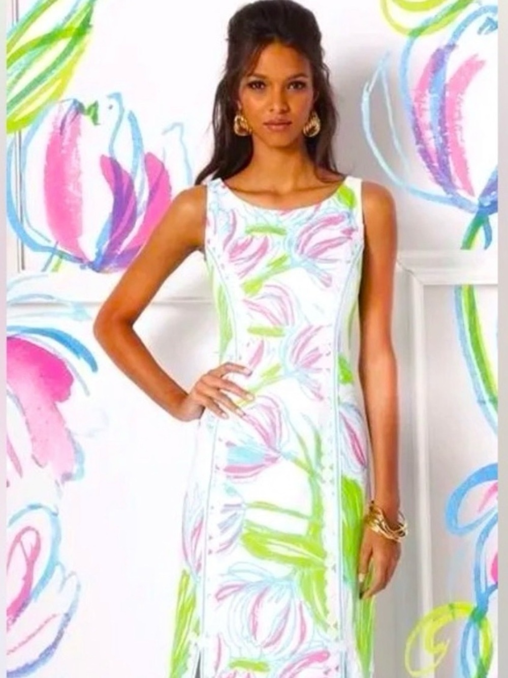 Lilly Pulitzer Biltmore Resort White Ring The Bellboy Maxi & Lace Dress size 8 - Picture 2 of 10